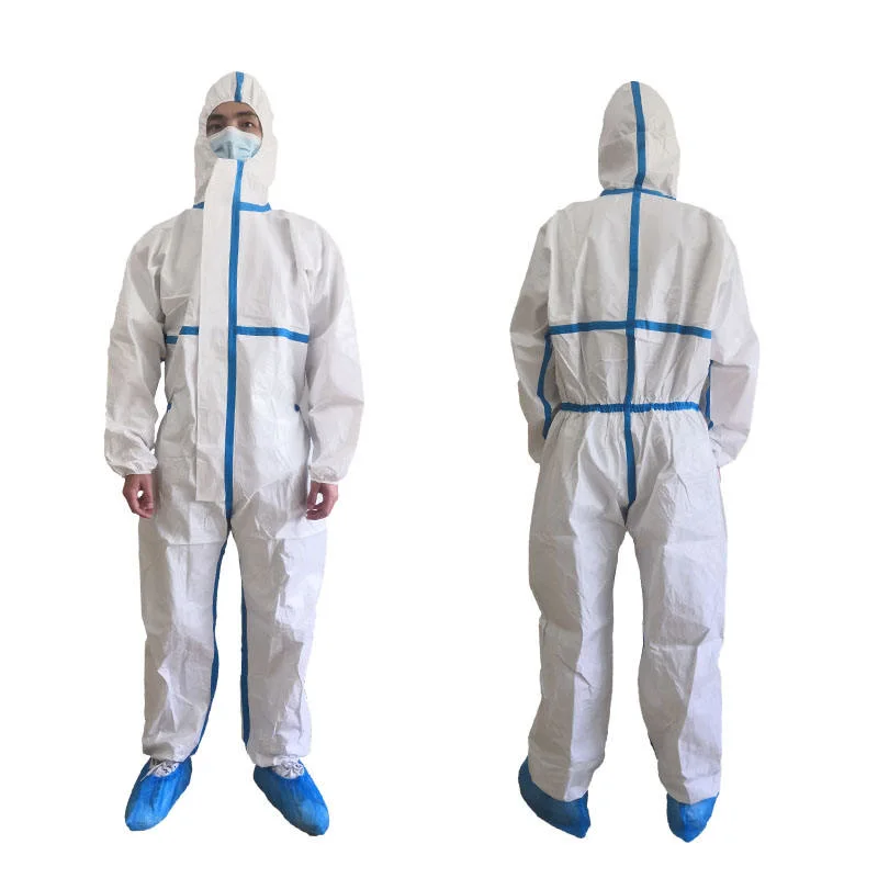 Disposable Non-Woven PP Sf SMS Coveralls PPE Equipment Suit Chemical Resistant Workwear