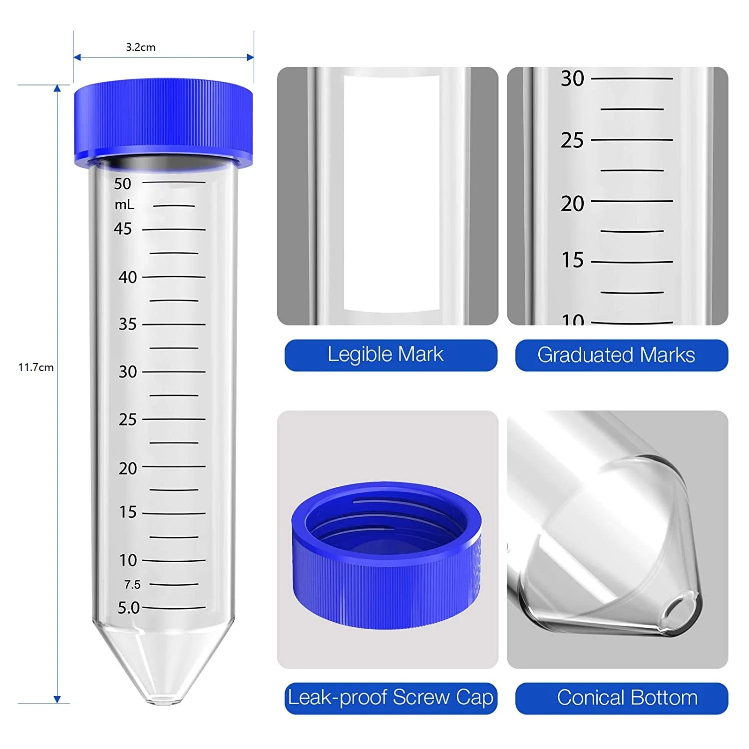 Laboratory Plasticware Centrifuge Tube 10ml Plastic Tube with Sterile Individual Packing