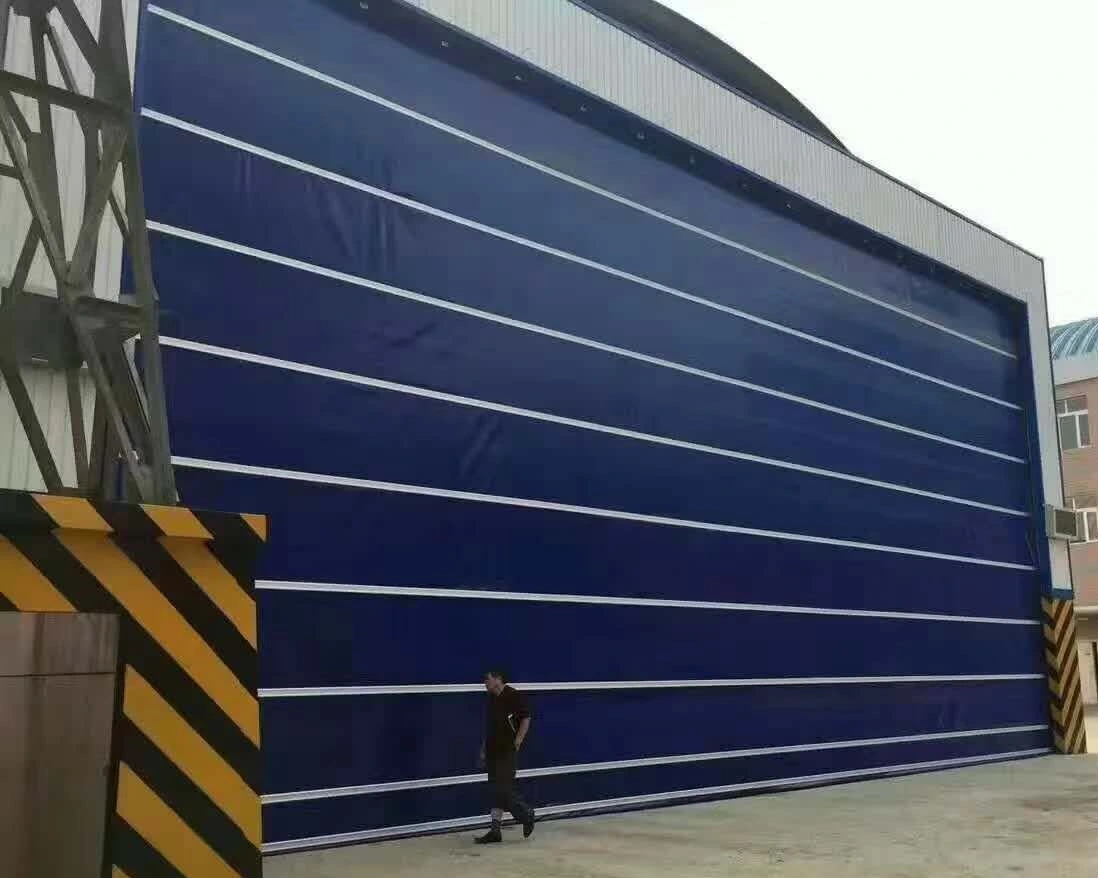 PVC Curtain Folding up Motorized Civil Airplane Automatic PVC Fabric Mega Hangar Door