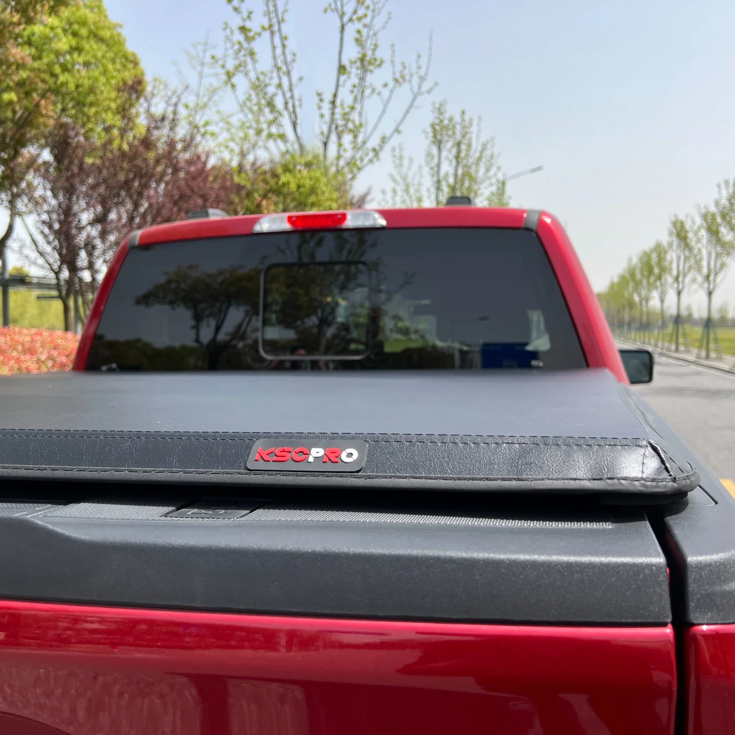 KSCPRO Soft Tri Fold Truck bed Tonneau Pickup Cover for Dodge Ram 1500 2500 3500