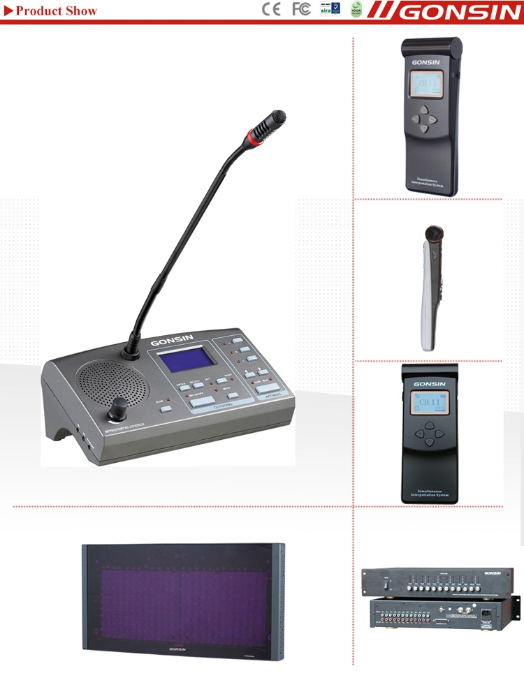 Gonsin CD Sound Quality Multi Channels Interpreter Equipment Translator Device IR Simultaneous Interpretation Conference System