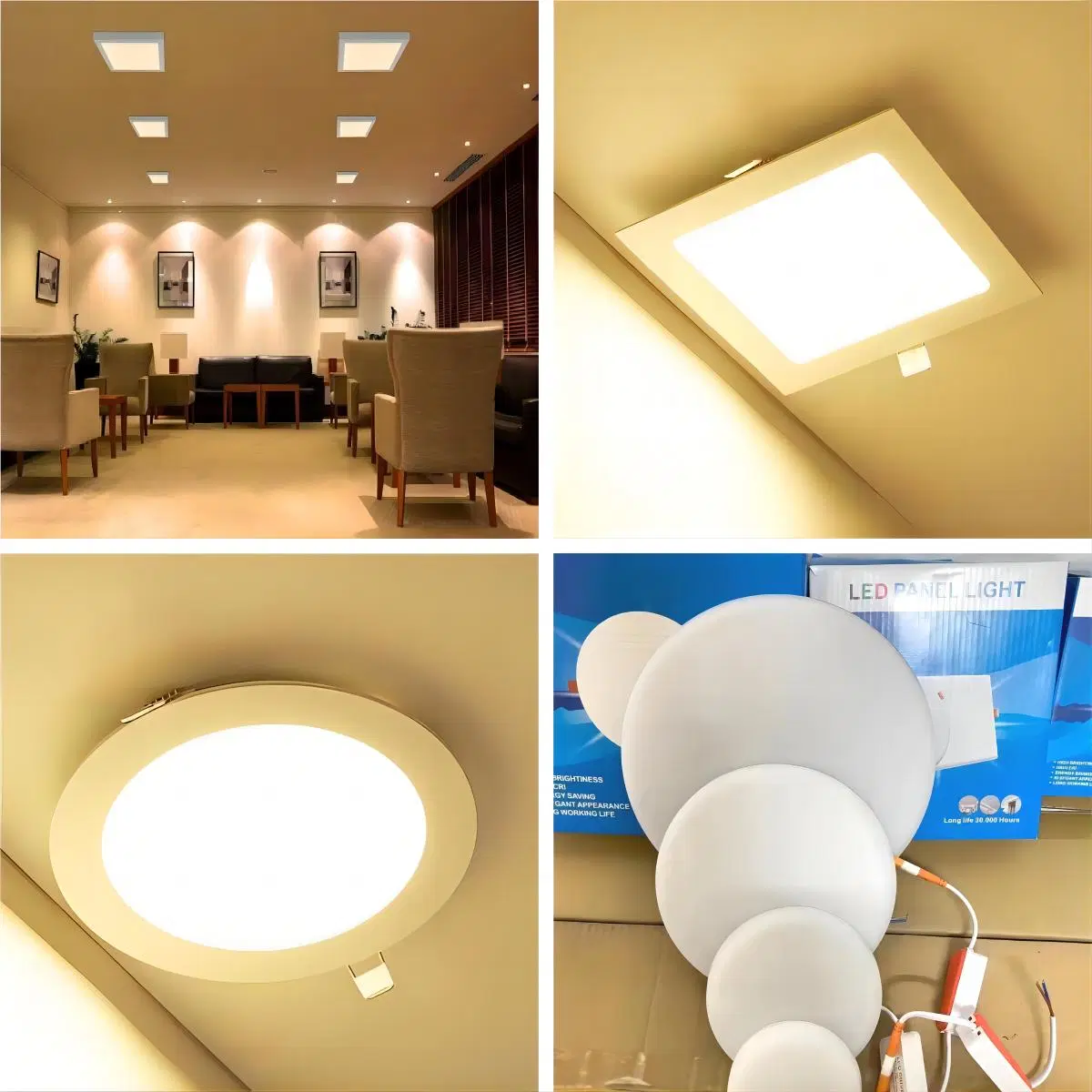 Precio mayorista china Lámpara de ahorro de energía Guzhen Zhongshan aparejo Iluminación interior de la luz de abajo Salón ultra delgado de la Ronda sin cerco de la luz de panel LED