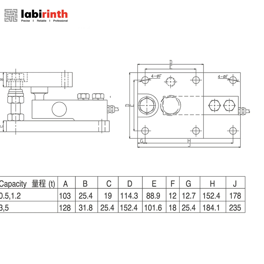 Fwc Factory Price Shear Beam High Accuracy Easy to Install Hopper 0.5t 2t 5t Weighing Module