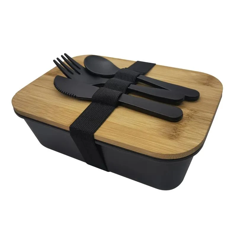 Aveco Custom Design Lunchbox Lebensmitteltaugliches Öko Mittagessen Box Set mit Bamboo Deckel Besteck Set