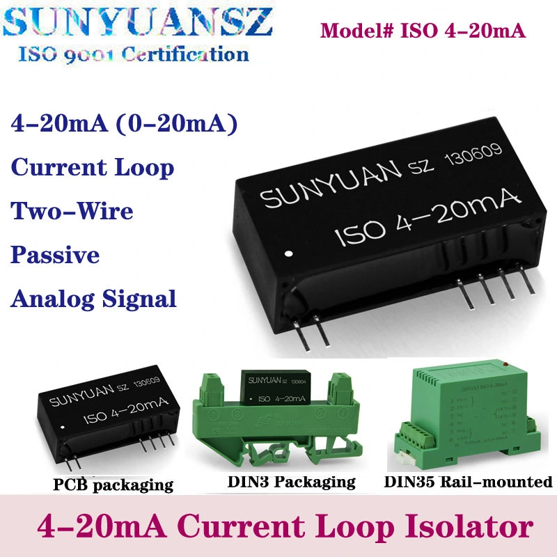 PCB-Mounted 2-Wire 4-20mA Passive Current Loop Analog Signal Isolator Converter Module IC Without Extra Power