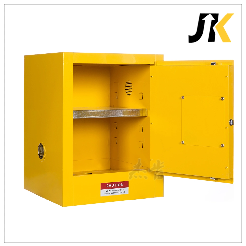 خزانة دواء ذات علامة صفراء على PP Metal Chemical Cabinet