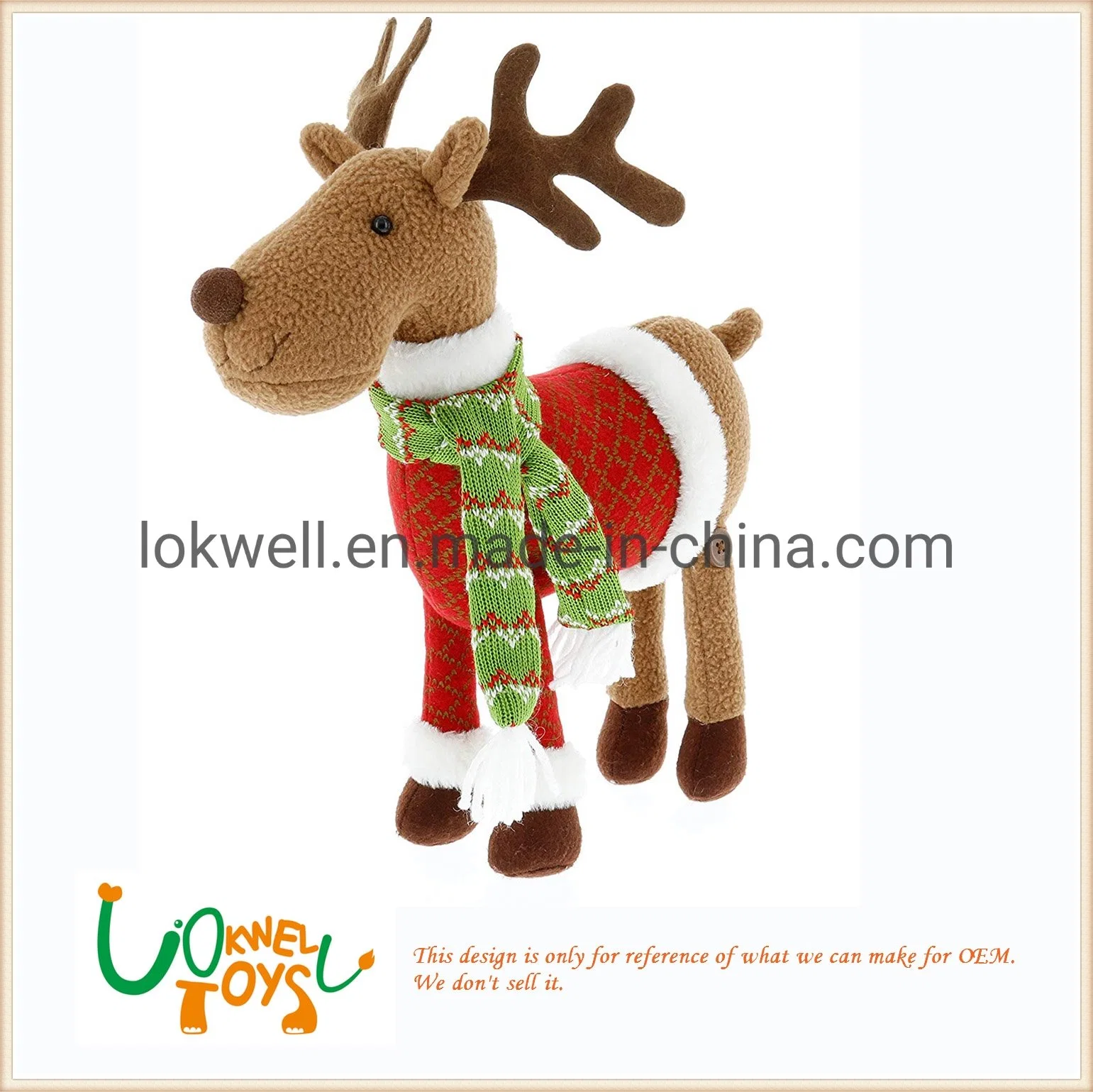 Christmas Reindeer Christmas Decoration Festival Gift Plush Toy OEM