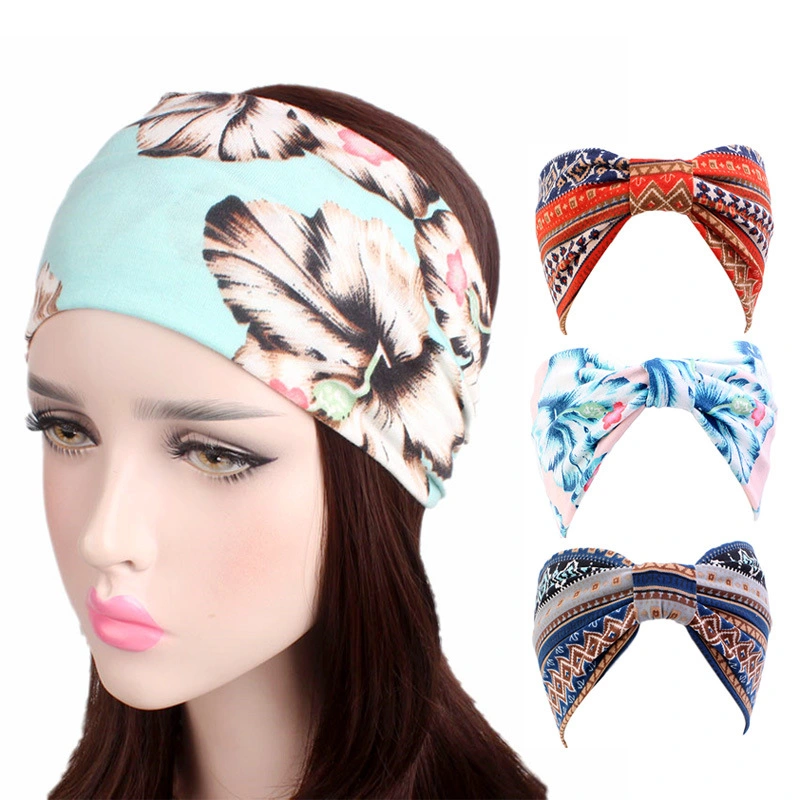 OEM New Colorful Elastic Cotton Bohemian Women Headwear Hair Band