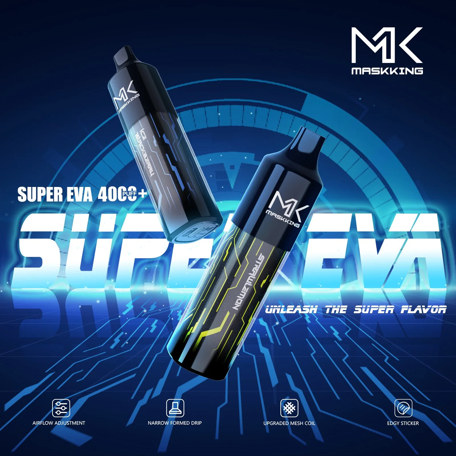 بيع ساخن في أستراليا Vape Super EVA 4000 Disposable Vape قلم