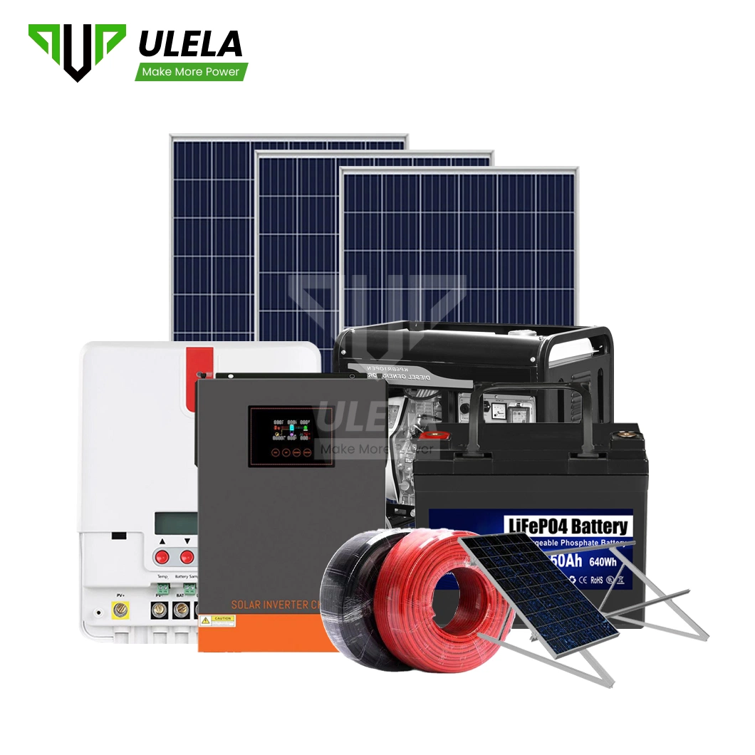 Ulela The Best Portable Solar Power Generator Factory Sample Available off Grid 3phase Solar System China PV Diesel