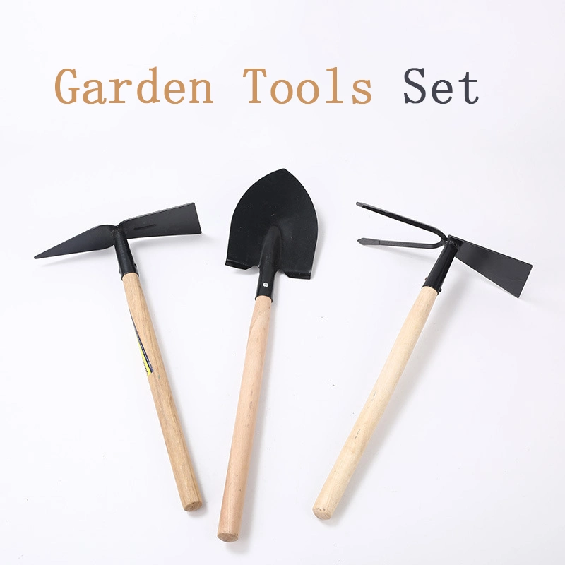 China Wooden Garden Tool Handle 3PCS Garden Tool Set