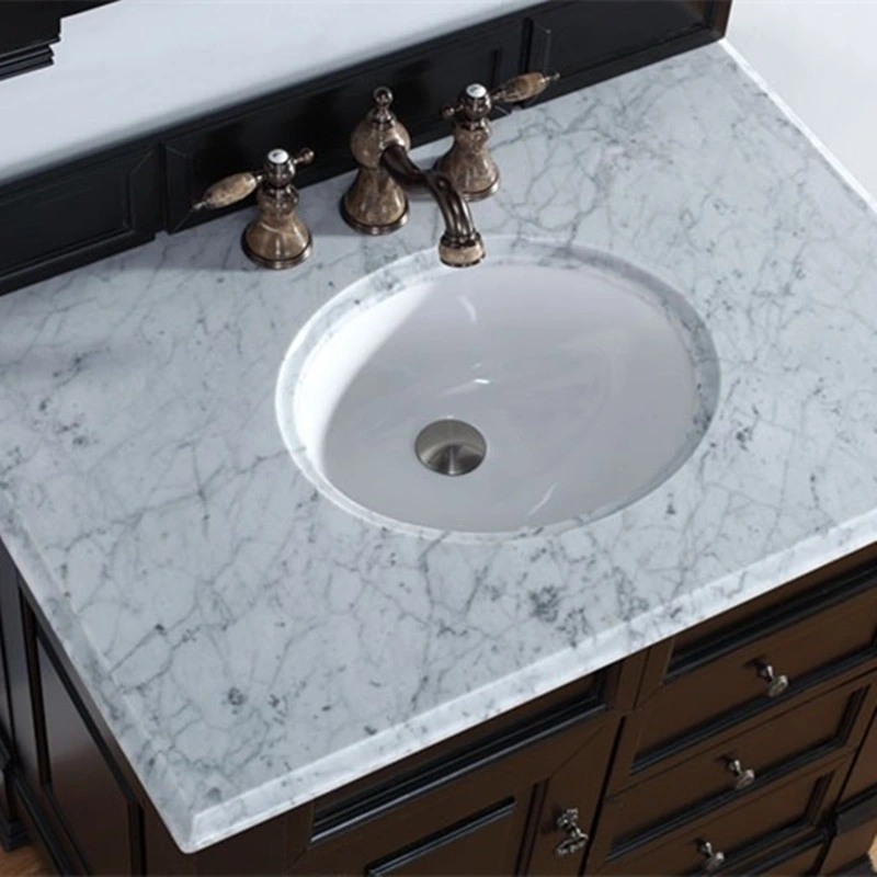 White Marble Vanity/Cabinet/Worktop/Countertop for Bathroom 36 Inch Marble Sink