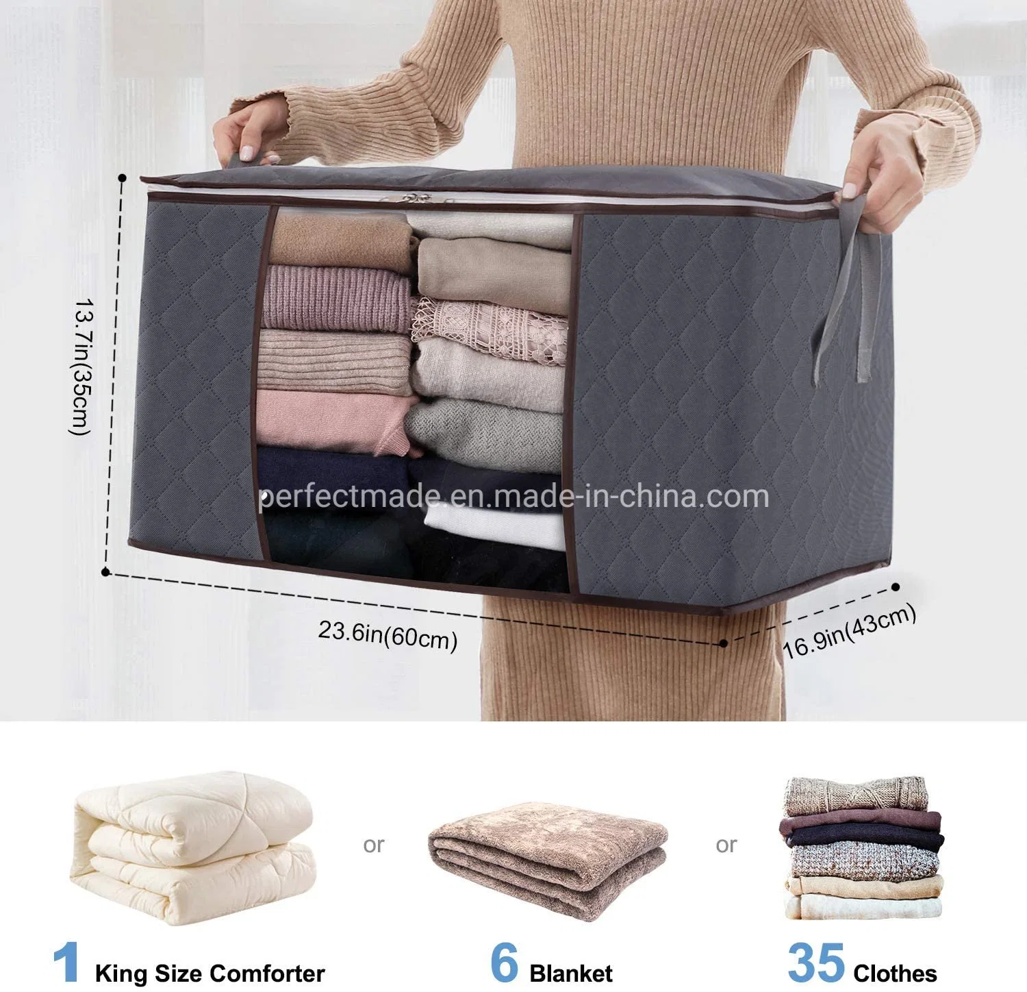 Large Capacity Quilt Storage Bag with Clear Window