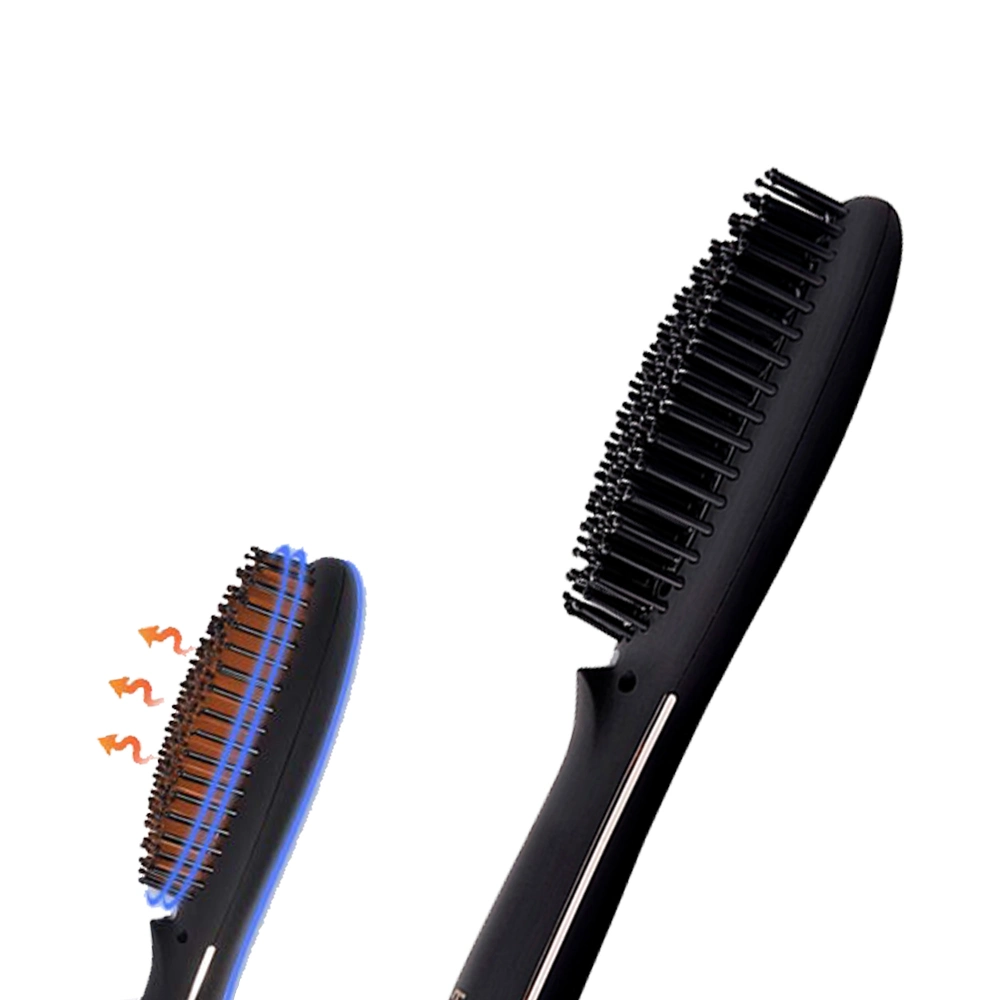 Private Label Electric Ceramic Ionic Hair Straightening Brush Heat Hair Brush