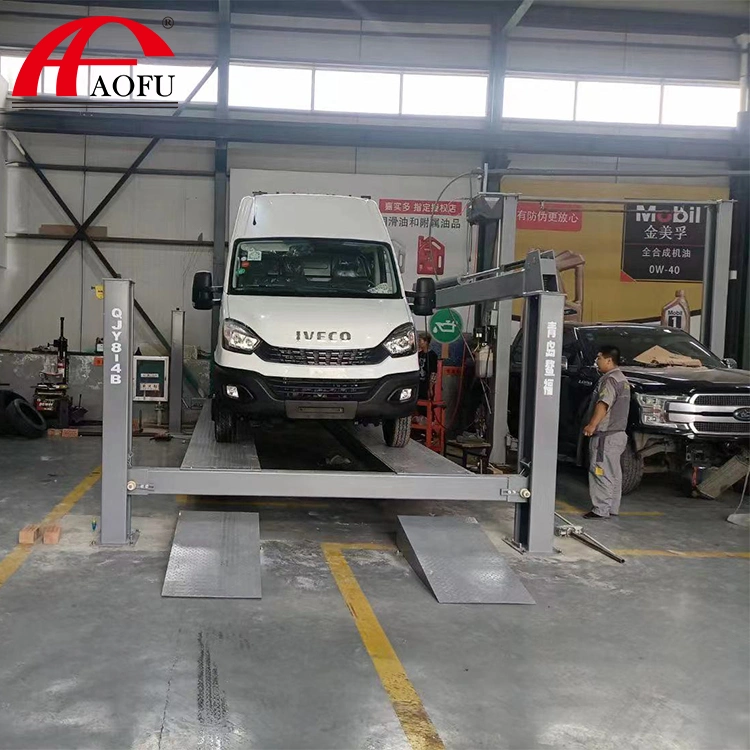 Cadeia dupla hidráulica do Barramento do Veículo Pesado 4 Post carro elevador Levante