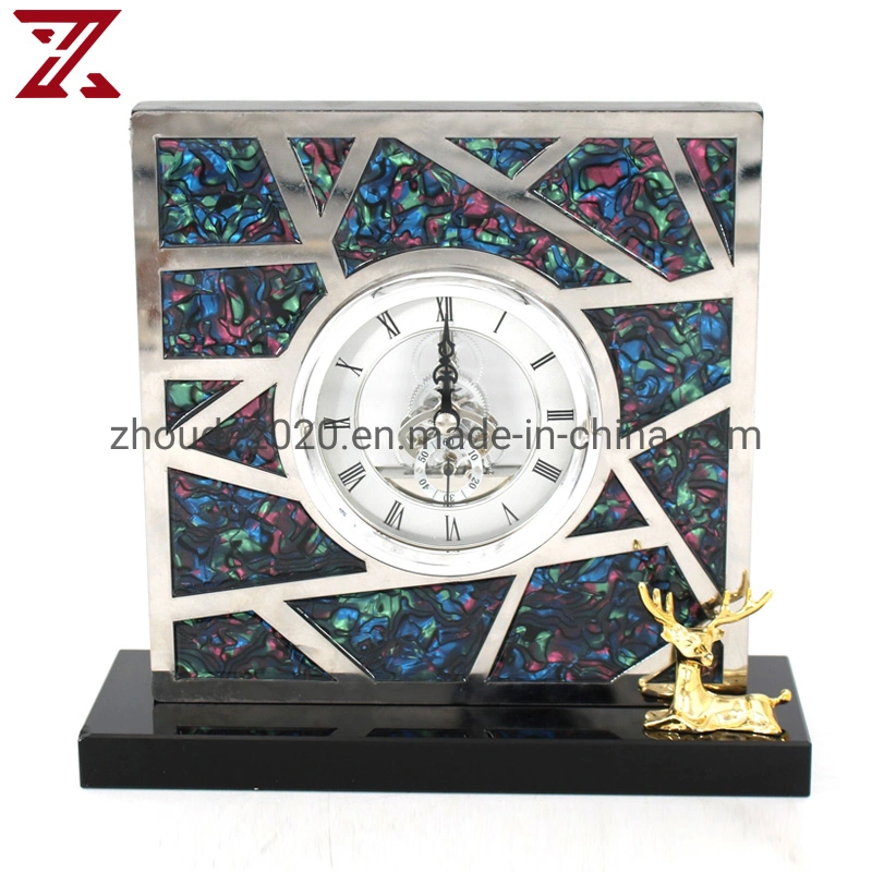 Factory Customize Vintage Table Clock Office Decor Antique Handcraft Square Desk Table Clock