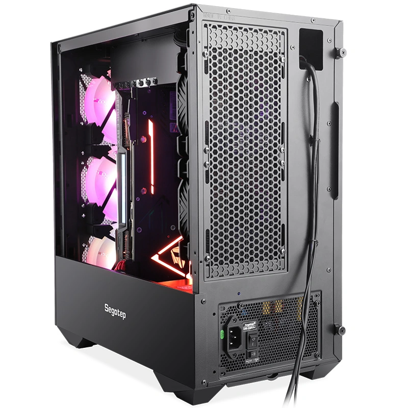 OEM-High-Airflow, RGB LED Light Strips-Glass Side- Unique Mesh-ATX MID-Tower PC Computer Gaming Cases-Factory