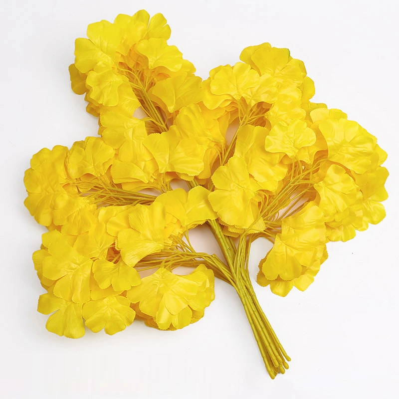 Artificial Leaf Ginkgo Biloba Plastic Tree Branches for DIY Party Home Decoration