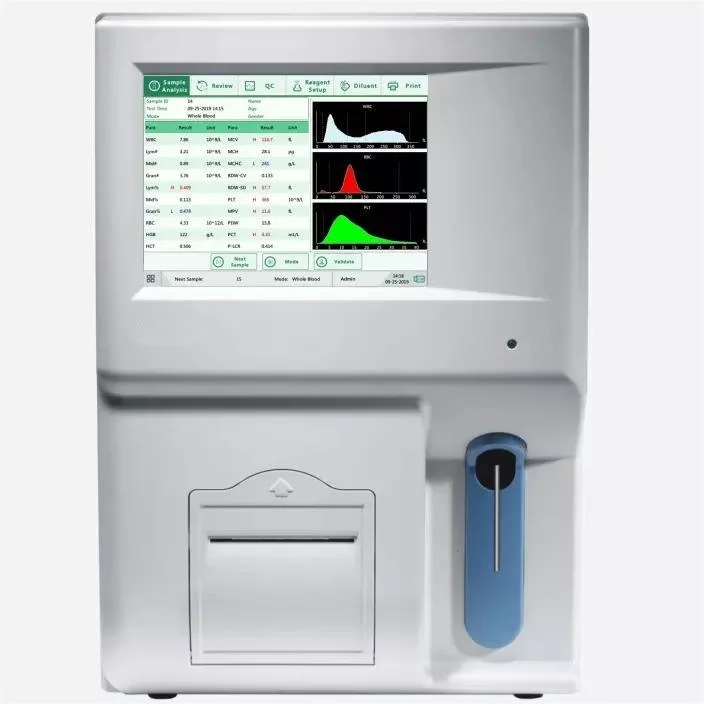 Laboratoire médical Equipement de comptage complet de sang FBC machine 3-partie 27 Paramètres analyseur d'hématologie