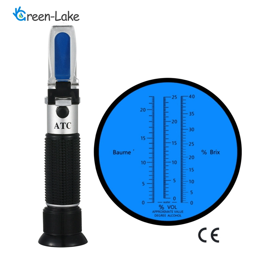 Portable Handheld Wine Alcohol 0-25% Vol Testing Refractometer with Atc