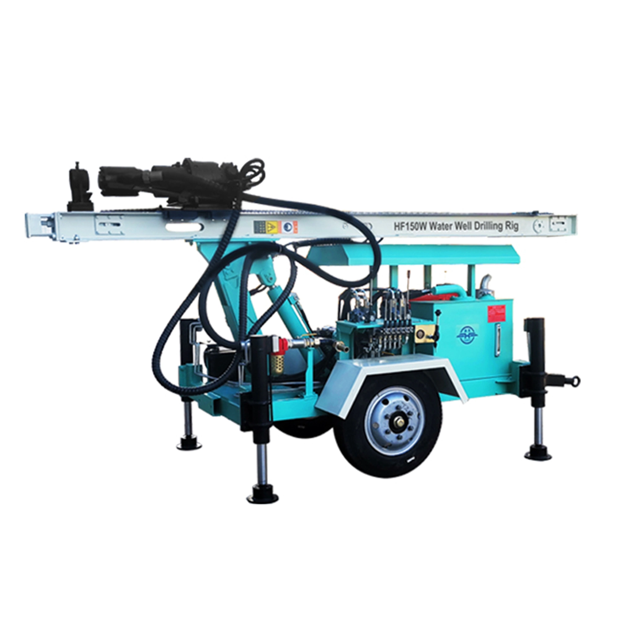 130m Deep Trailer Mounted Portable Borehole Water Well Drilling Rig Machine