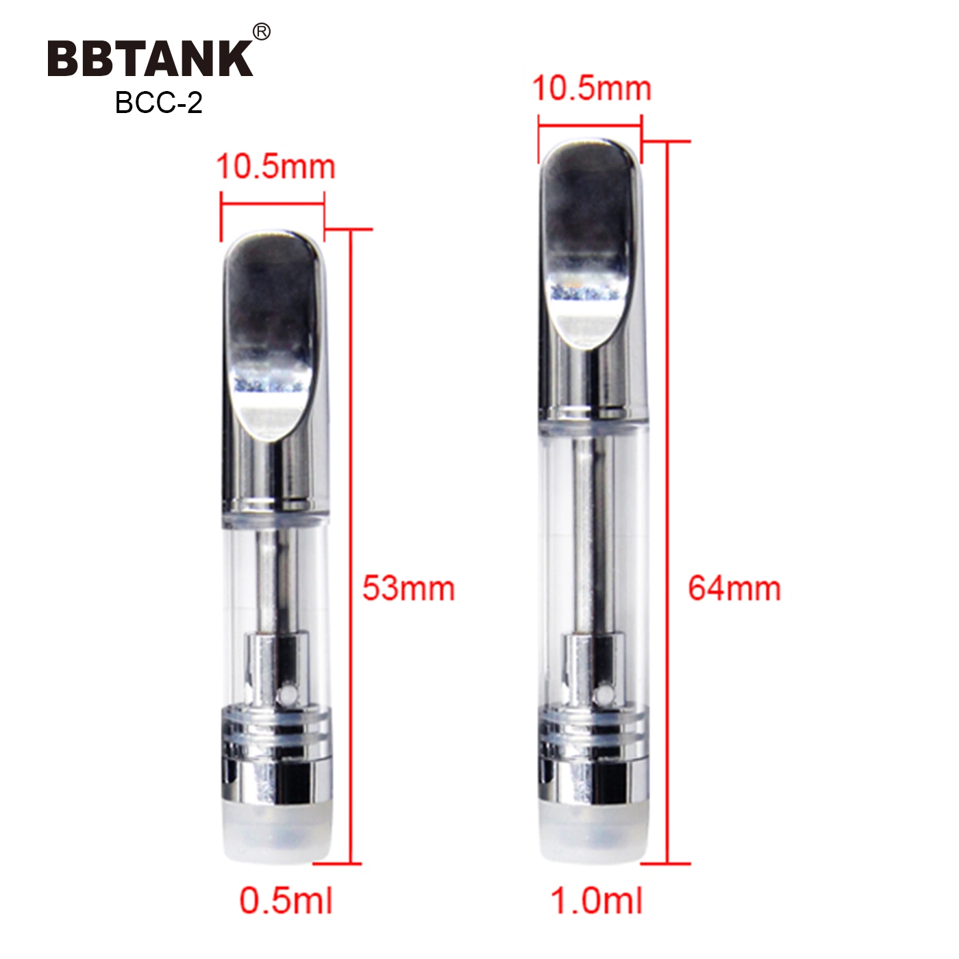 Vape Cartridge Empty Atomizer Tank Carts 0.5ml 1.0ml 510 Thread Cartridge Ceramic Coil