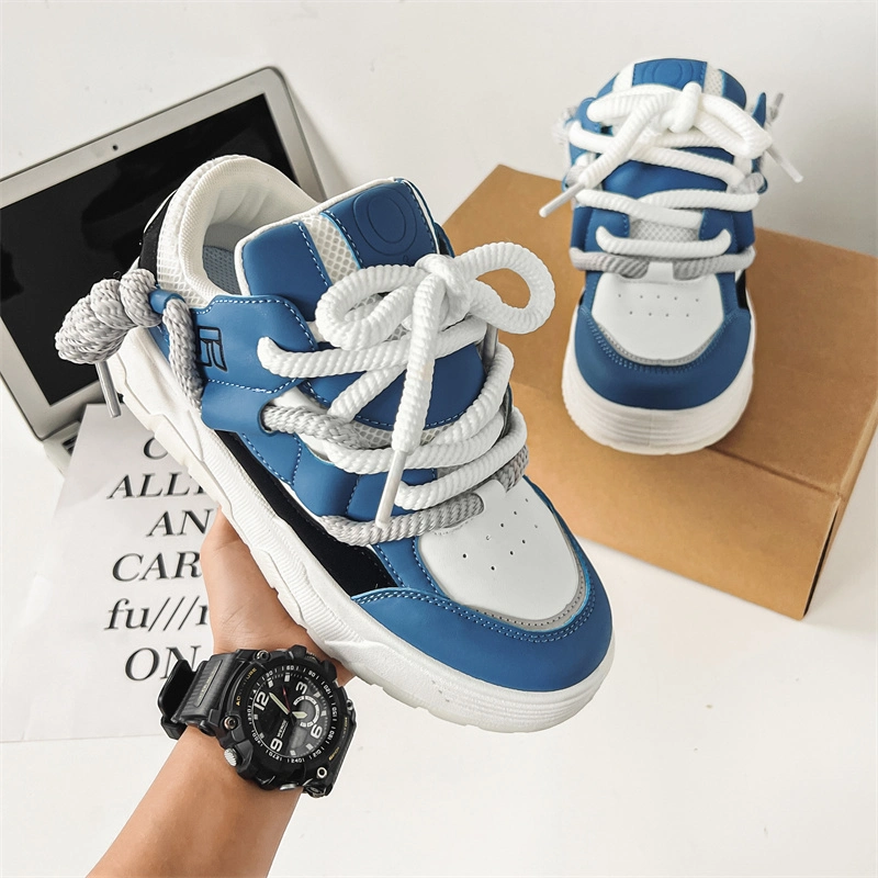 Men Cricket Shoes Platform Skateboard Sneakers 2023 Fashion PU Leather Casual Shoes