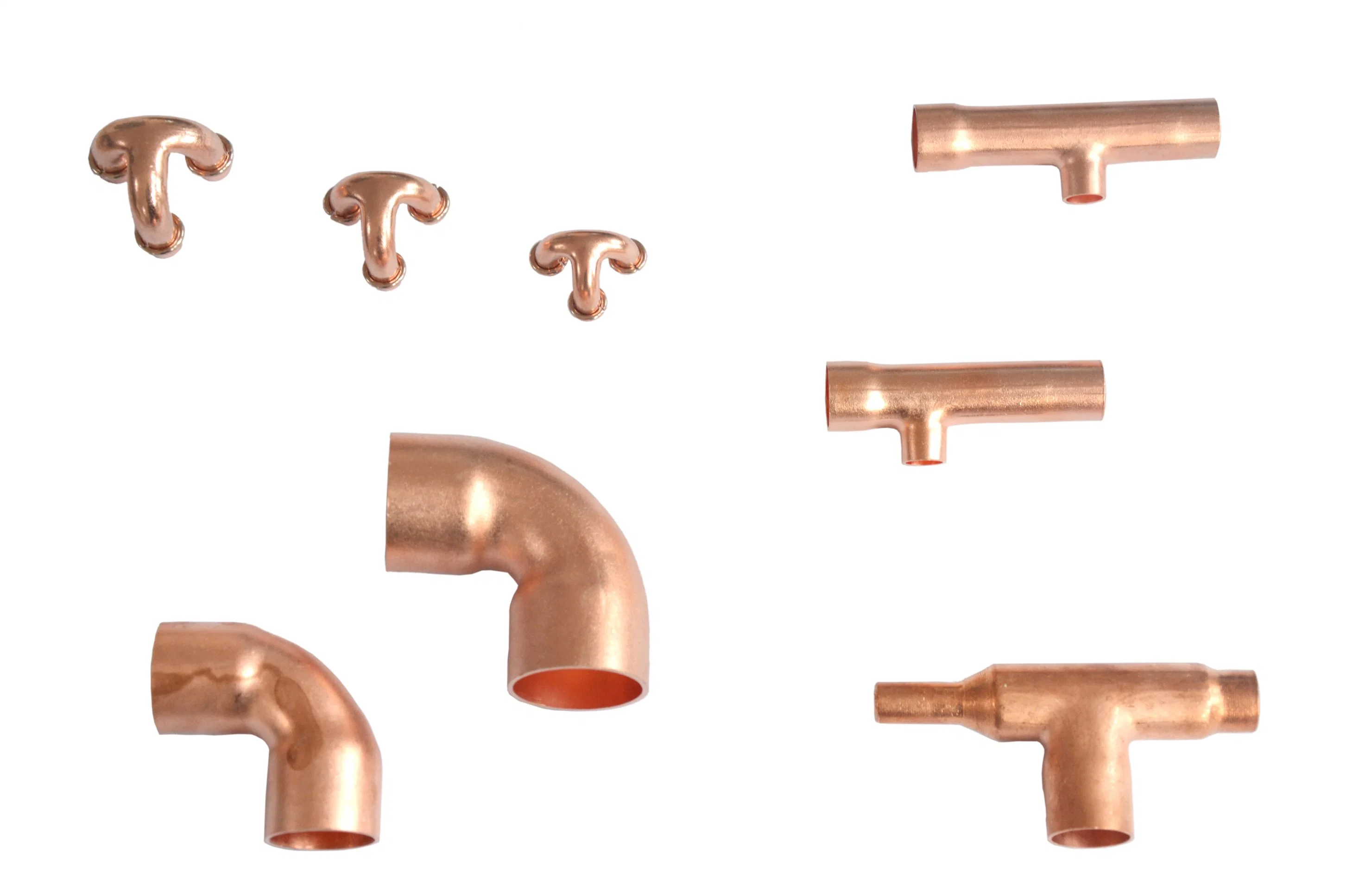 90 Degree 45 Degree Copper Pipe Elbow Copper Fittings for Frigeration and Air Conditioning Spare Parts