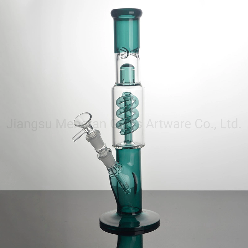 High Temperature Borosilicate Tobacco Pipe Dark Green Spring Shape Filter Glass Hookah