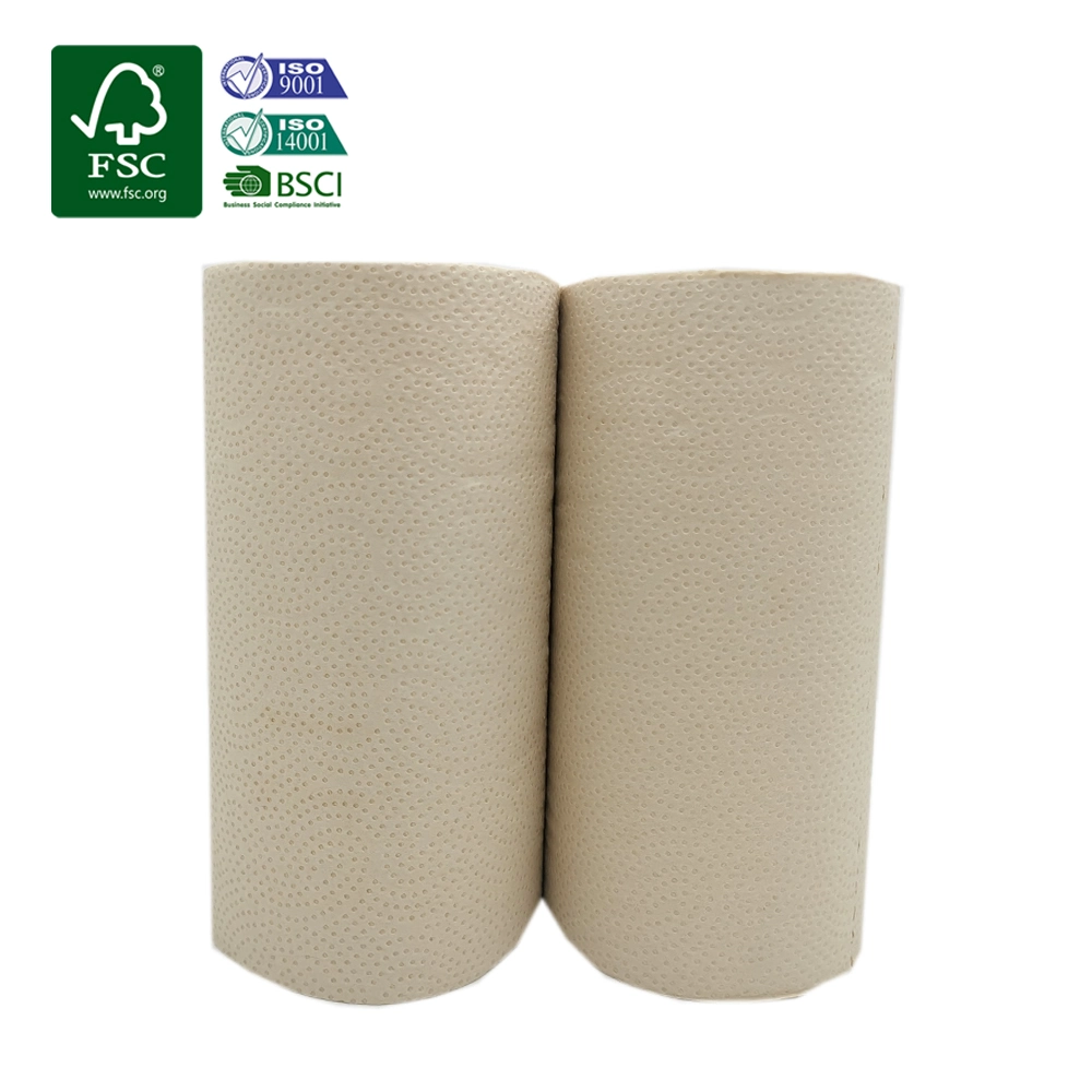 Amostra grátis altamente absorventes Bambu toalhas de papel 2 camadas de tecido de cozinha do rolo de papel