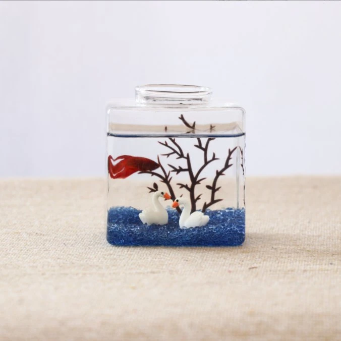 Ecological Bottle Creative Gift Office Desktop Micro View Glass Fish Tank