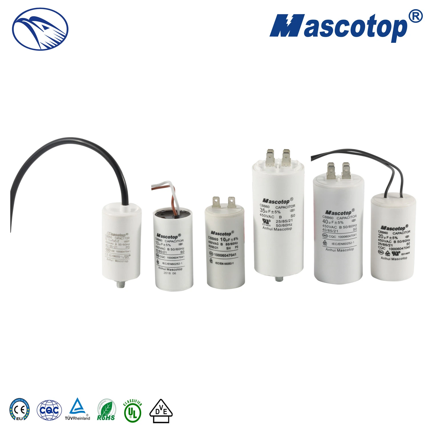 Refrigeración Cbb60 Motor Capacitor 450VAC 50/60Hz con Certificación CE TUV UL