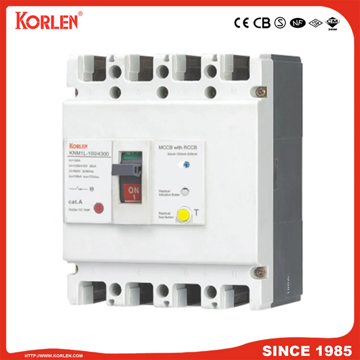 Moulded Case Circuit Breaker with Residual Current Protection and Overload Protection