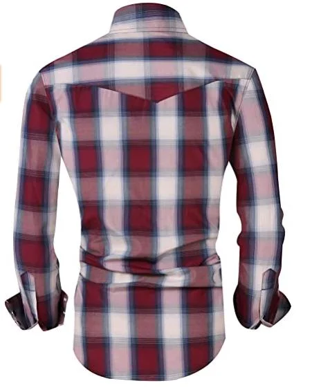 Fashion Special Design Men Casual Button Down Regular Fit Plaid Shirt