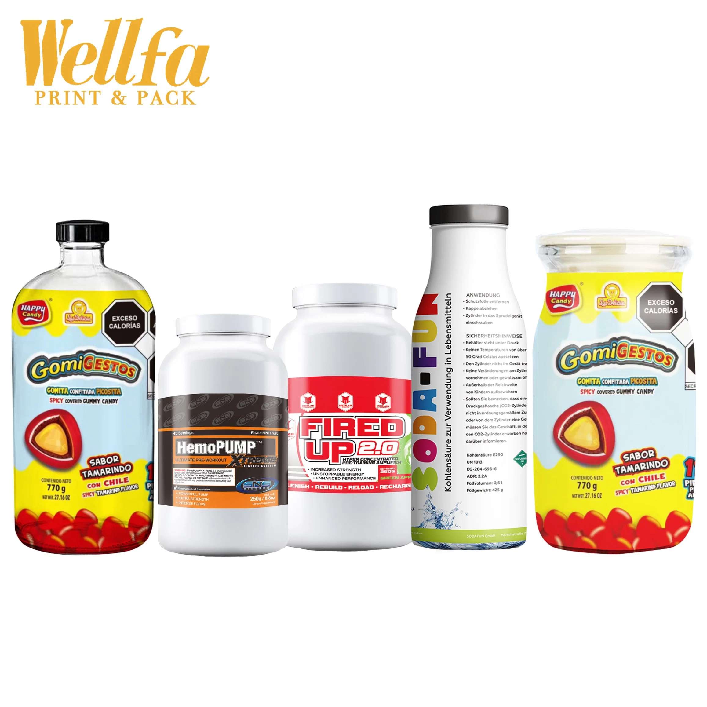 Custom Printing Clear Sublimation Shrink Wrap Pet Sleeves Wrapper Glass Jar Bottles PVC Shrink Film Plastic Heat Shrink