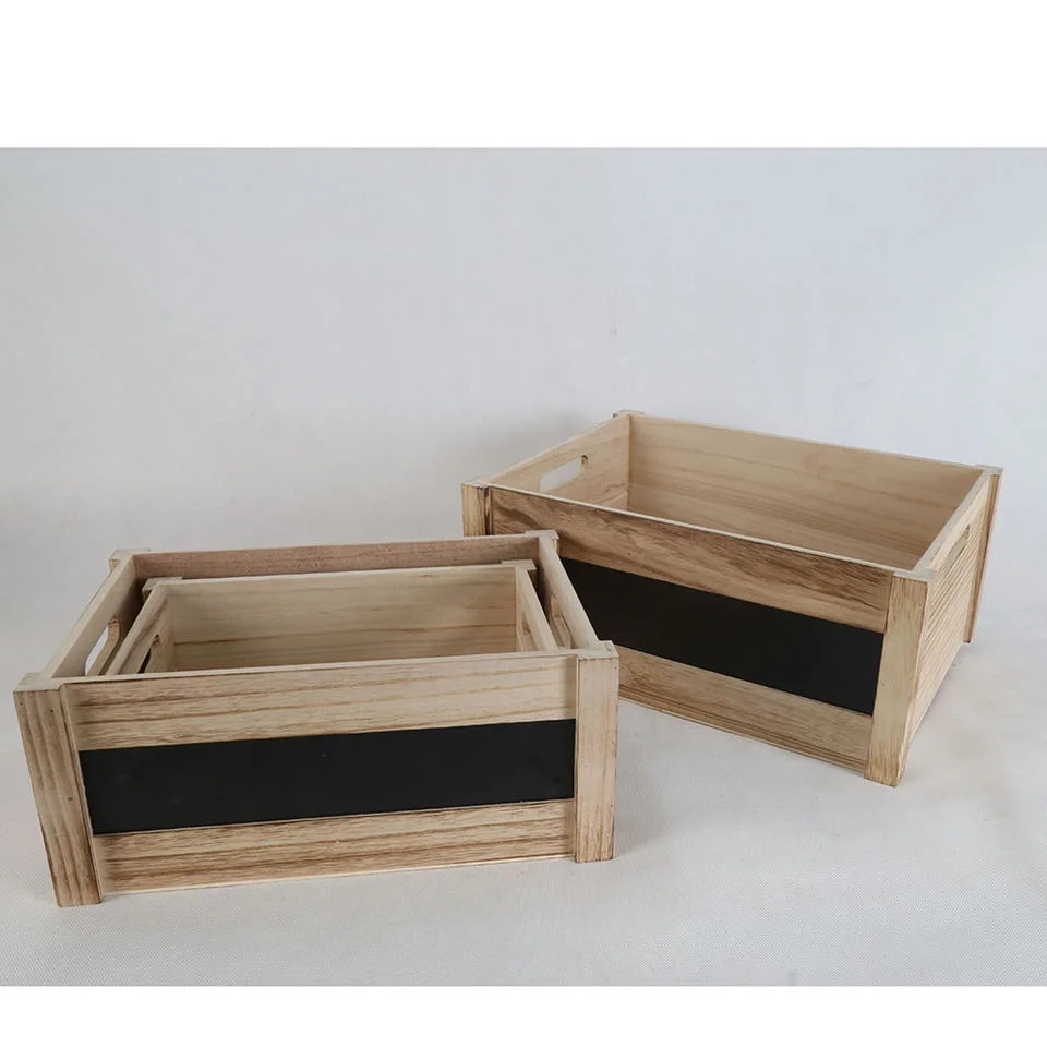 Wooden/Wood Crate/Box with Handles/Chalkboard for Beer/Drinks/Eggs/Toy Storage