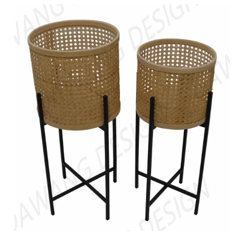 Stand Rattan Basket Rattan Weave Magazine Rack Garden Rattan Plant