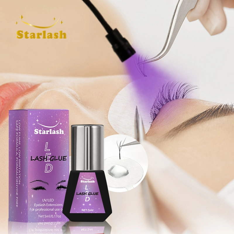 New Product Transparency 5ml Super Fast Drying UV Flashlight Eyelash Glue Black Adhesive Eyelash Extension Glue