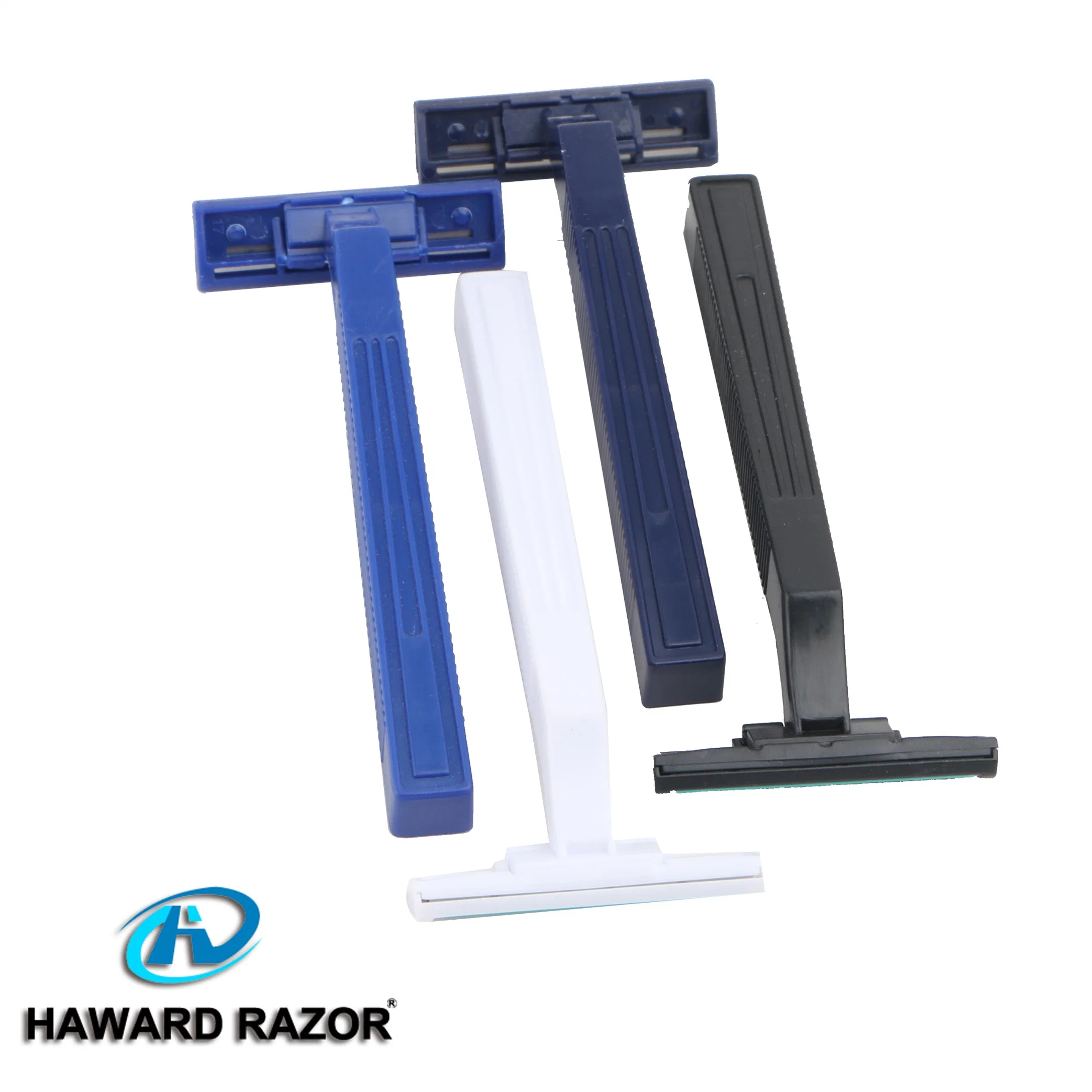 D210L Two Blades Shaving Razor with Fixed Head Plastic Handle Disposable Razor