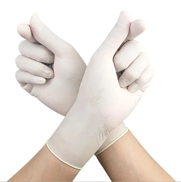 Gants chirurgicaux stériles jetables en latex de caoutchouc naturel