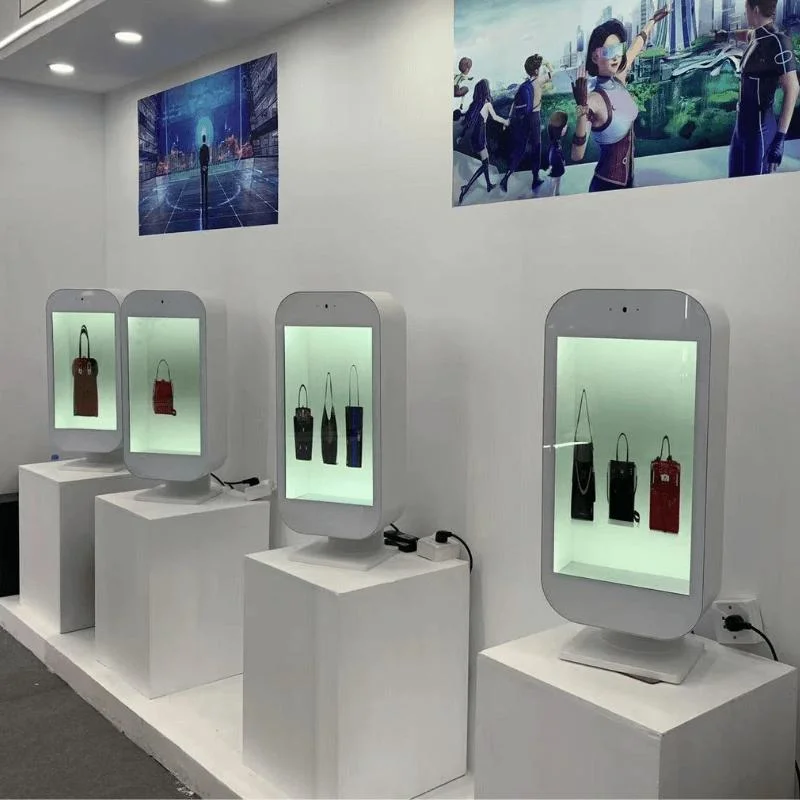 Custom 3D LCD Advertising Display 65inch Full HD See Through Transparent LCD Cabinet WiFi Transparent LCD Showcase Box