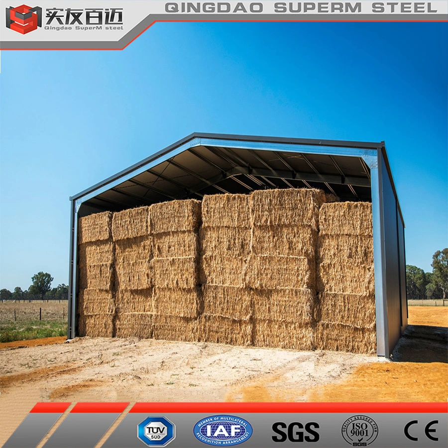 Superm Span Life Half-Enclosed Straw Grain Storage Shed Agricultural Farm Steel Rural Sheds Kits