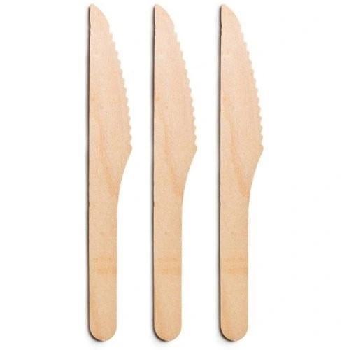 Premium Quality Disposable Wooden Cutlery Increased Strength Stiffening Rib Wooden Knife