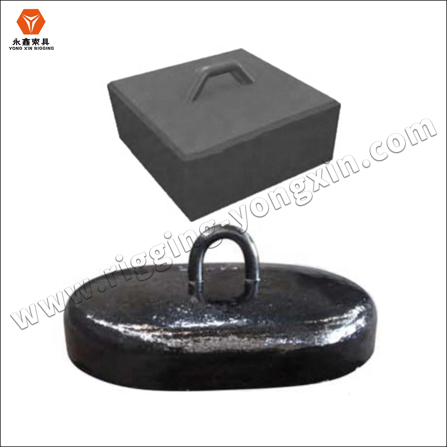 Painted Black Oval Shaped Rive Stone Sink Sand Casting Concrete Iron Mooring Sinker for Marine Use