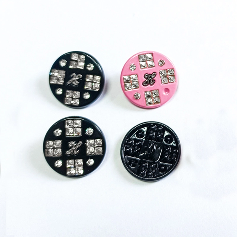 Women Garment Accessories Pink Black with Pearl Fancy Sewing Button for Jacket Coat