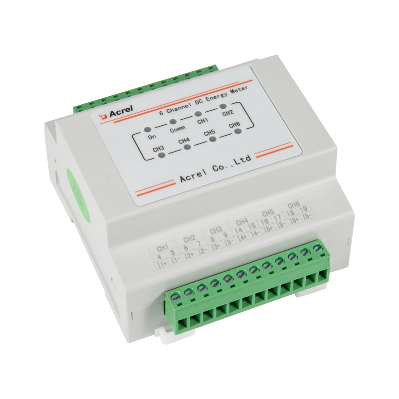 6 Canales de Medidor de Energía DC para base de Telecomunicaciones móviles Estación con sensor Hall RS485 Comunicación