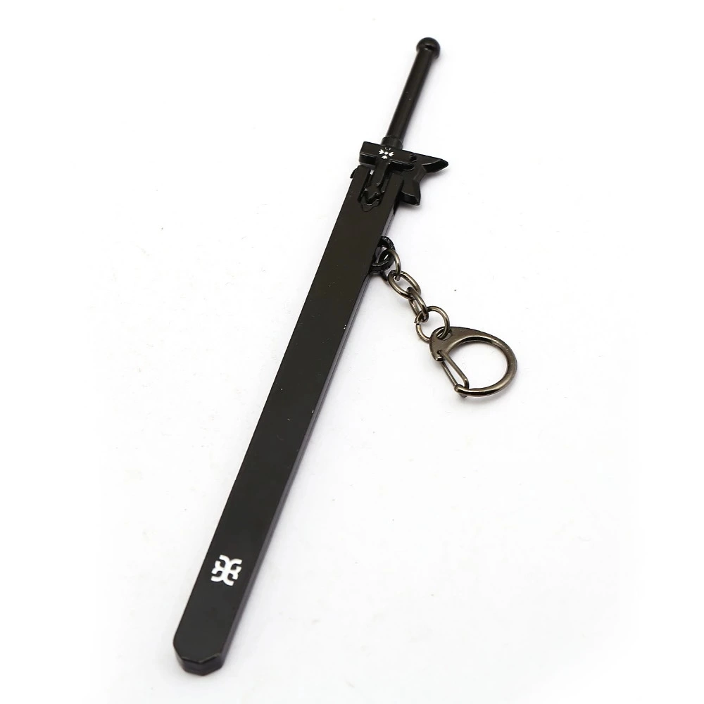 China Wholesale/Supplier Custom Sword Art Online Keychain Black Metal Sword Scabbard Anime Keyring