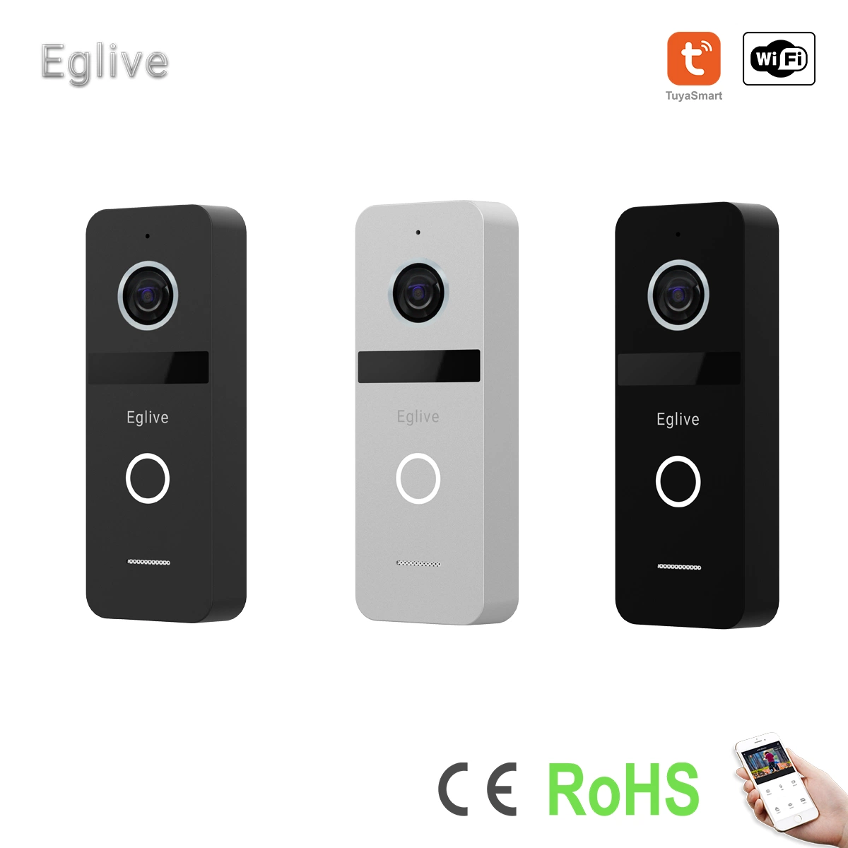 Eglive 7"UTP/IP WiFi Video Doorphone с управлением ЧЕРЕЗ ПРИЛОЖЕНИЕ для двусторонней аудио