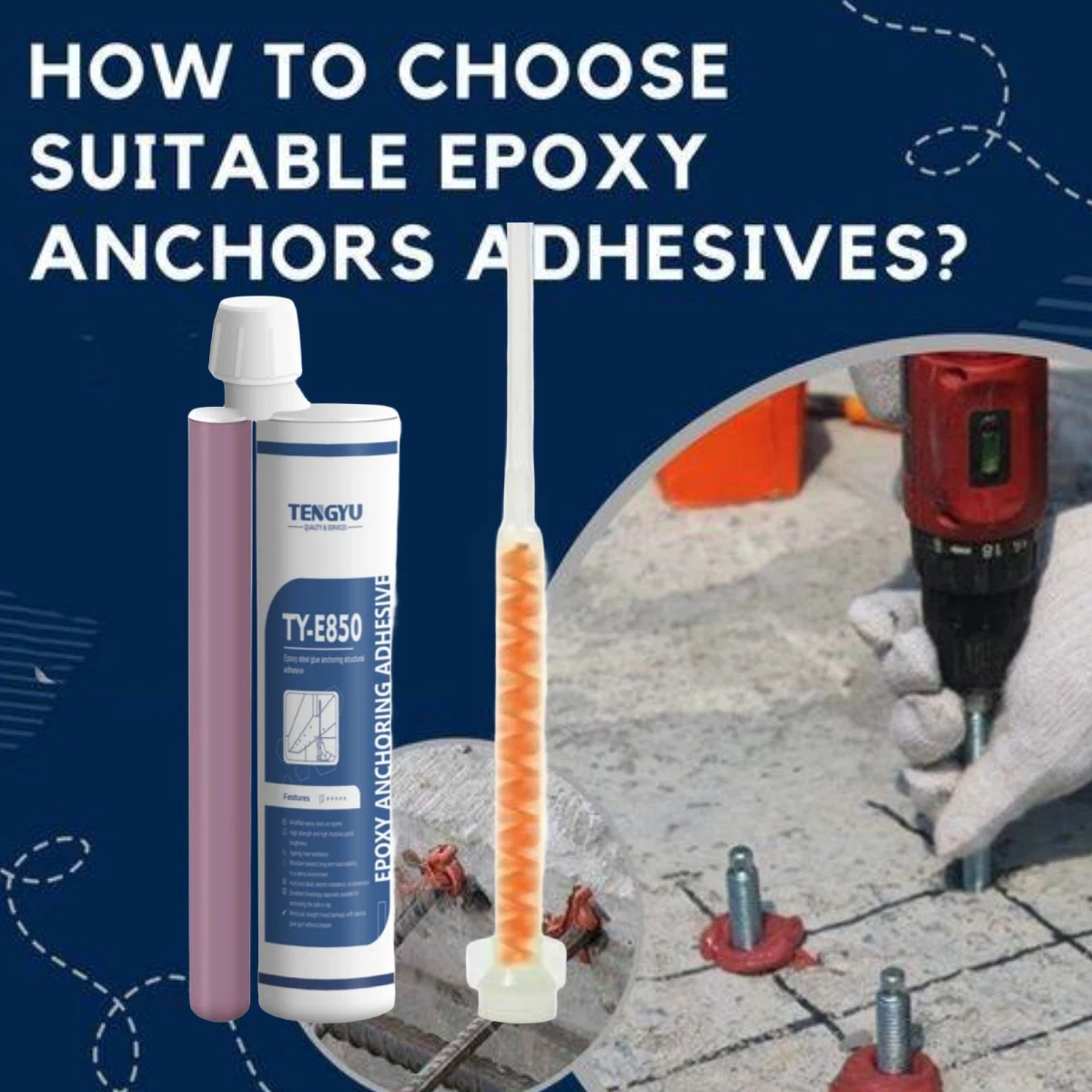 High Strength Epoxy Adhesive No Crack Fast Curing Injectable Epoxy Anchoring Adhesive for Steel Bars and Concrete Reinforcement