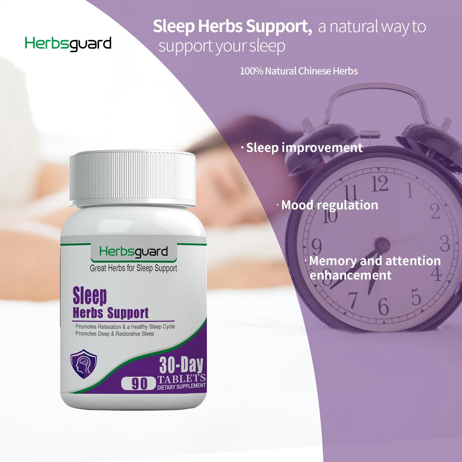 Chinese Medicinal Herbs Natural Herbal Supplement Promotes Deep & Restorative Sleep Dietary Supplement